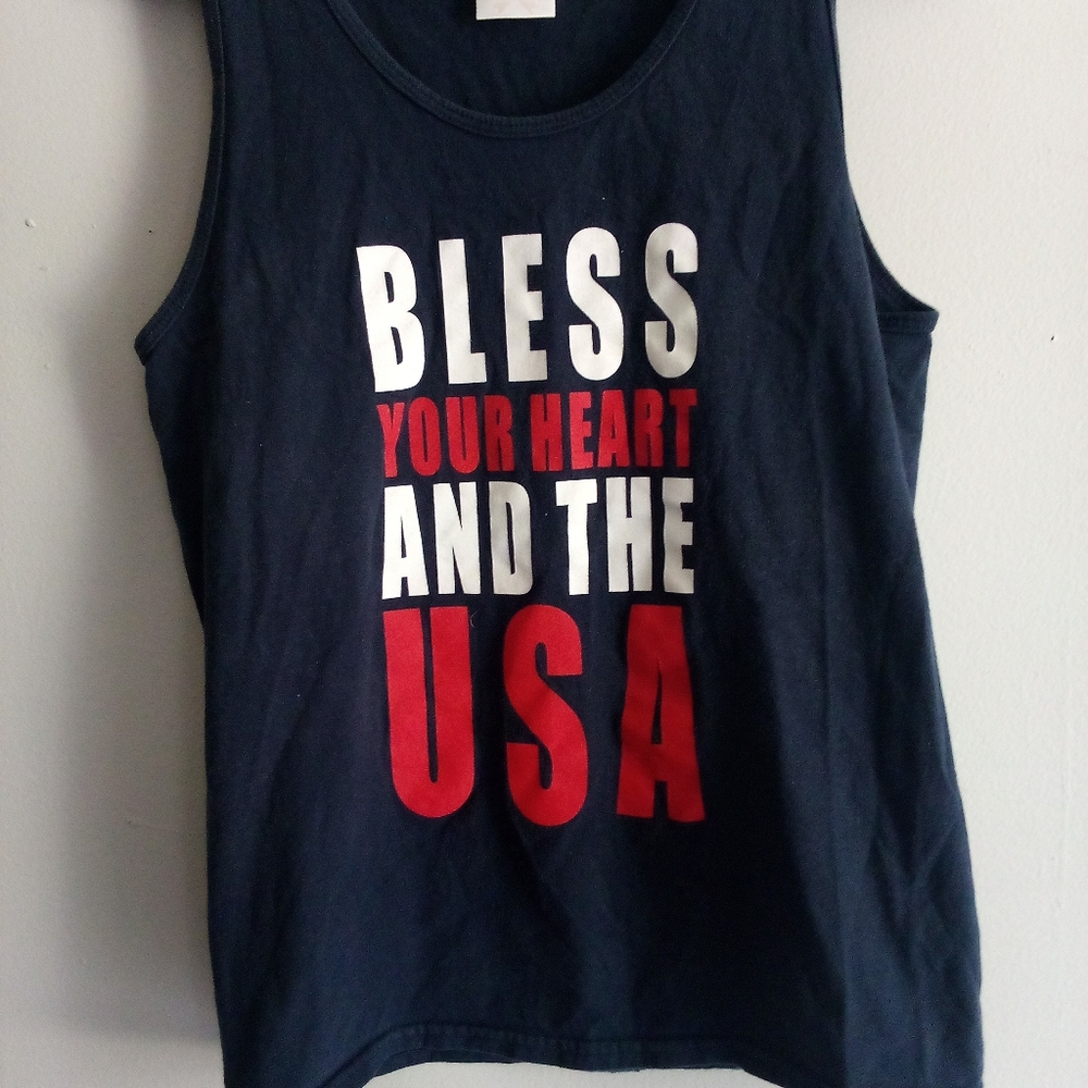 Women's Navy Blue Graphic Tank Top